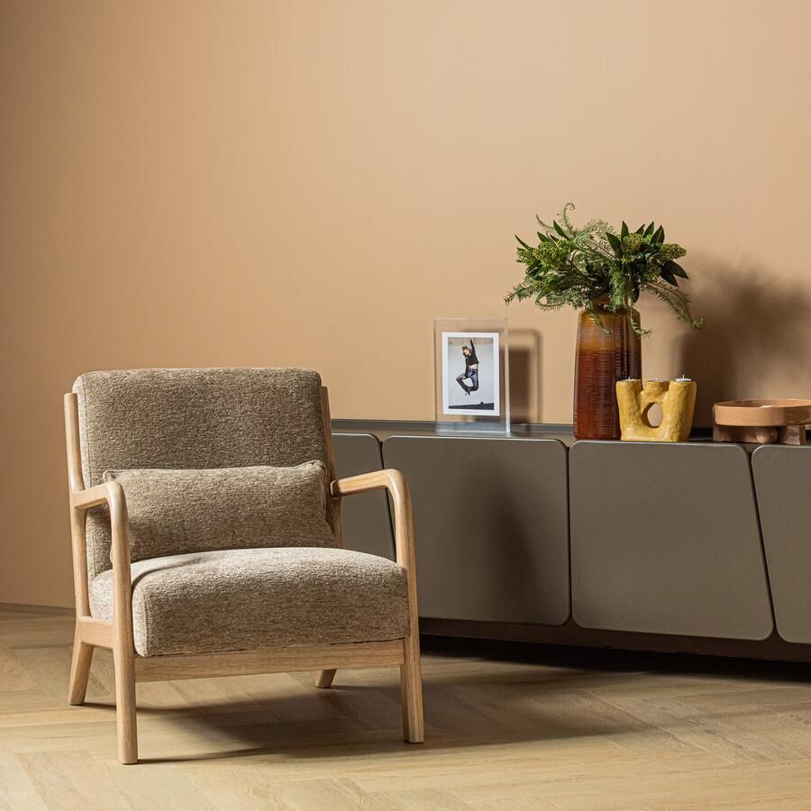 WOOOD Fauteuil Mark Chenille Zand