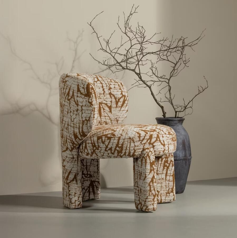 WOOOD | Upke fauteuil met dessin naturel bruin | Zitmeubels woonkamer | Fauteuil