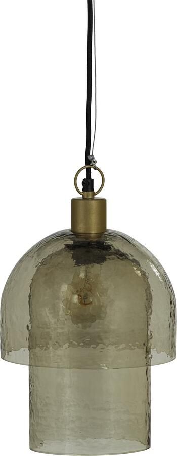 WOOOD | Gigi hanglamp dubbele kap gehamerd glas naturel | Woonaccessoires | Hanglamp