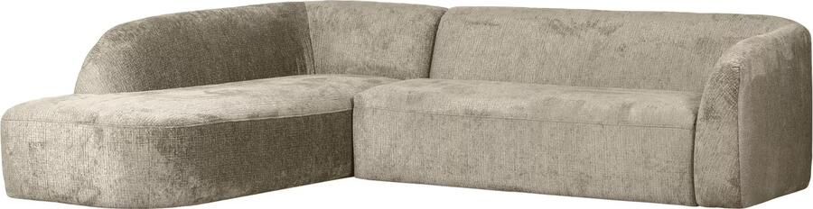 BePureHome | Sloping hoekbank links structure velvet wheatfield | Zitmeubels woonkamer | HoekbankModulaire banken