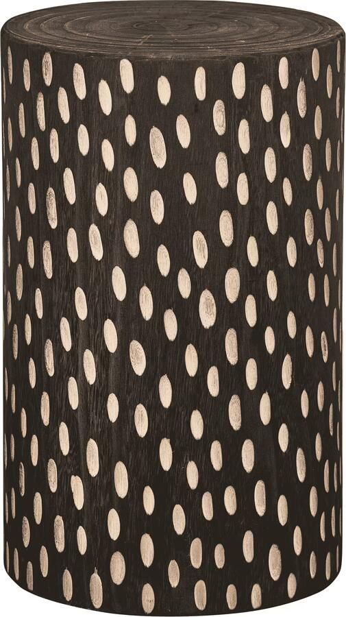 WOOOD Kruk Bijzettafel Perry Paulowniahout Donkerbruin Rond Exclusive - Foto 3