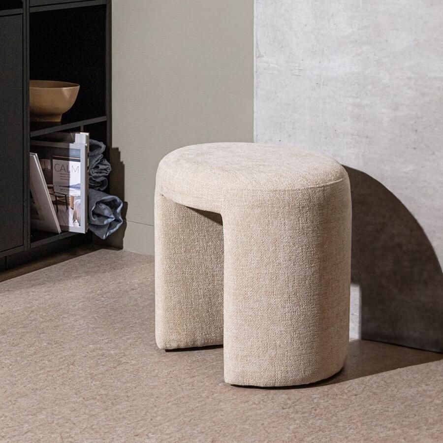 Woood Charlie Kruk Chenille Naturel 47x45x45