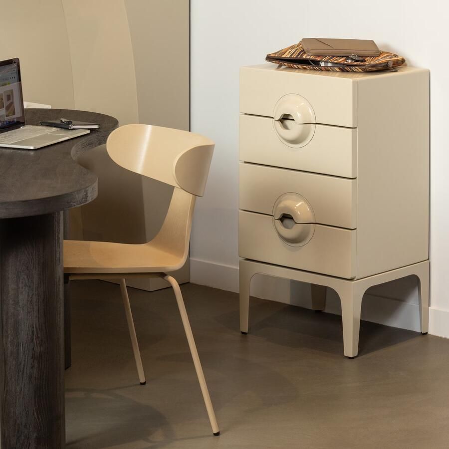 WOOOD | Merge ladekast 4 lades hout greige | Woonkamer meubels | Ladekast