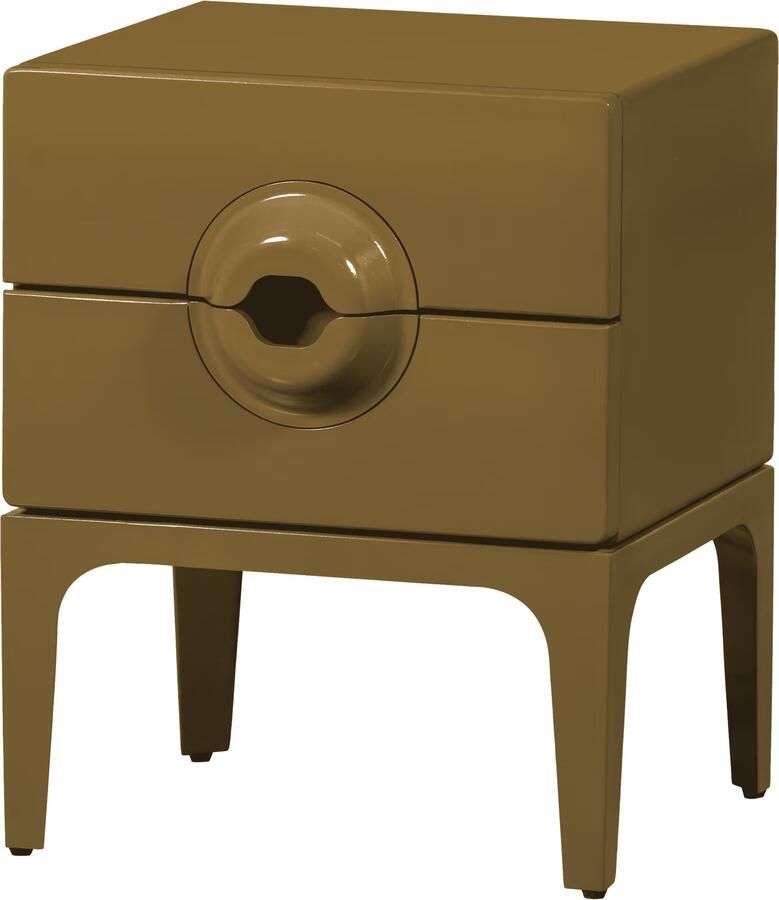 WOOOD | Merge nachtkastje 2 lades hout honing geel | Slaapkamer meubels | Nachtkastje - Foto 2