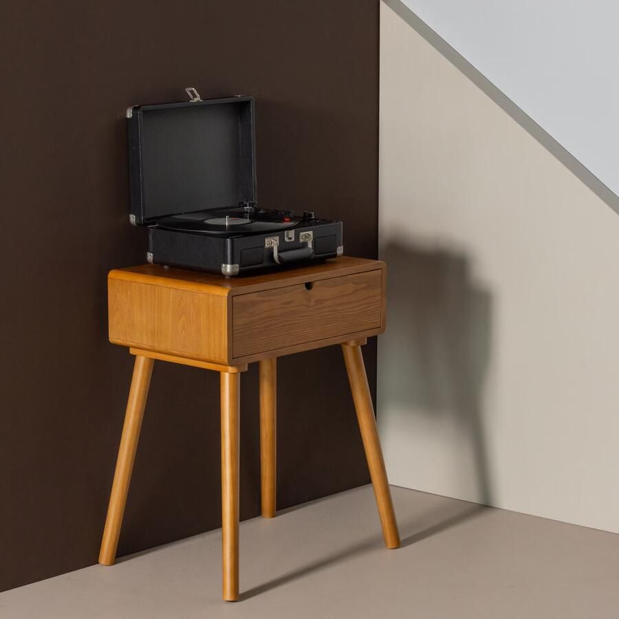 WOOOD Nachtkastje Nelo Met 1 lade Bruin