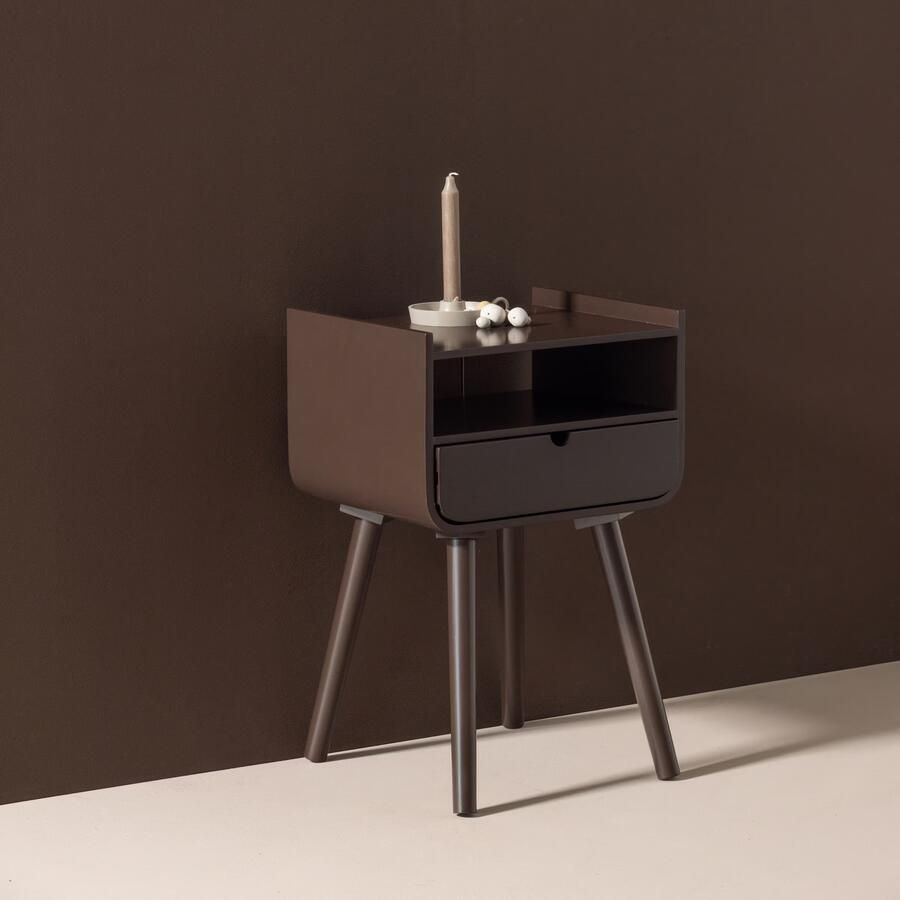 WOOOD Nachtkastje Nils 36 x 30cm Donkerbruin