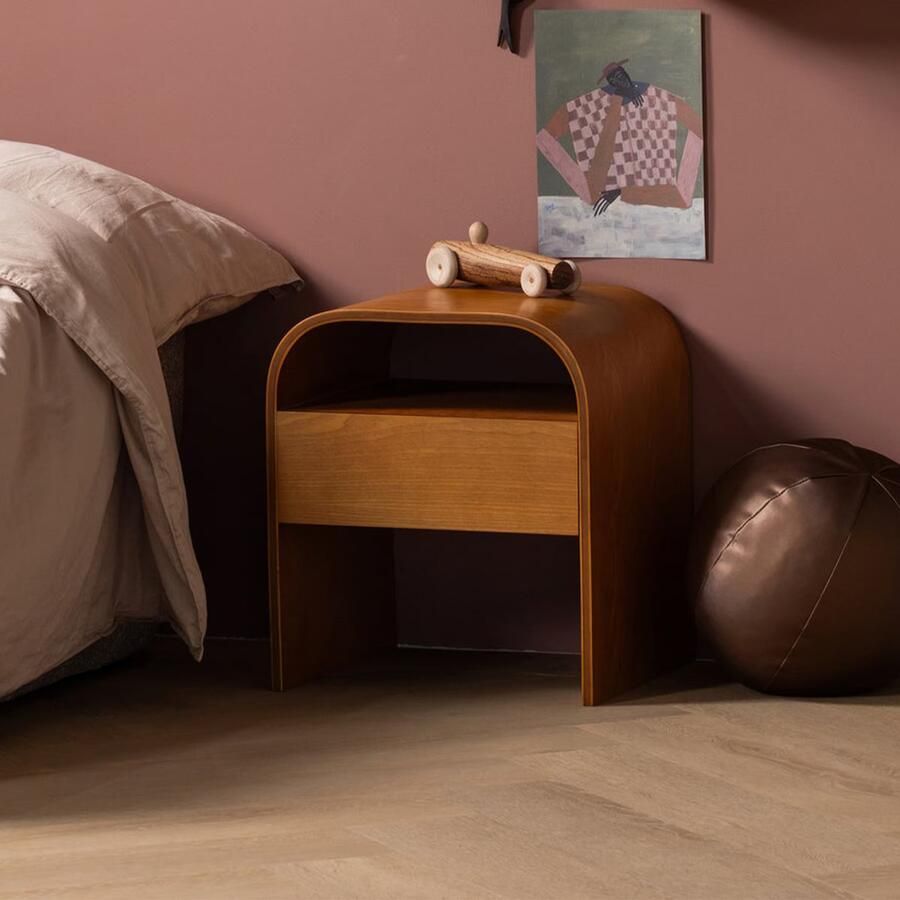 WOOOD Nachtkastje Bijzettafel Momo Met 1 lade Bruin