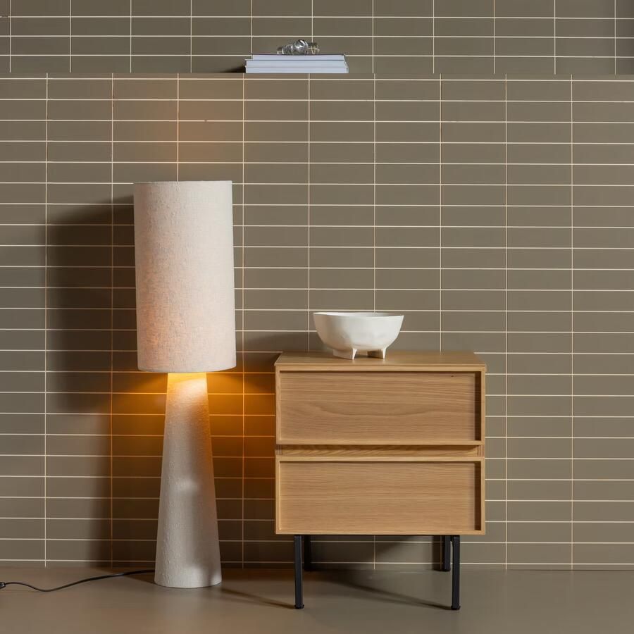 WOOOD | Tours ladekast nachtkastje 2 lades melamine mdf naturel | Slaapkamer meubels | Nachtkastje