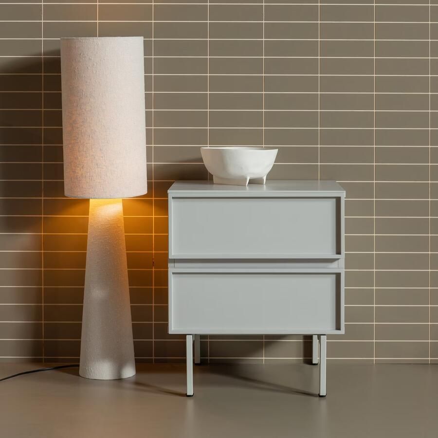 WOOOD | Tours ladekast nachtkastje 2 lades melamine mdf zand | Slaapkamer meubels | Nachtkastje