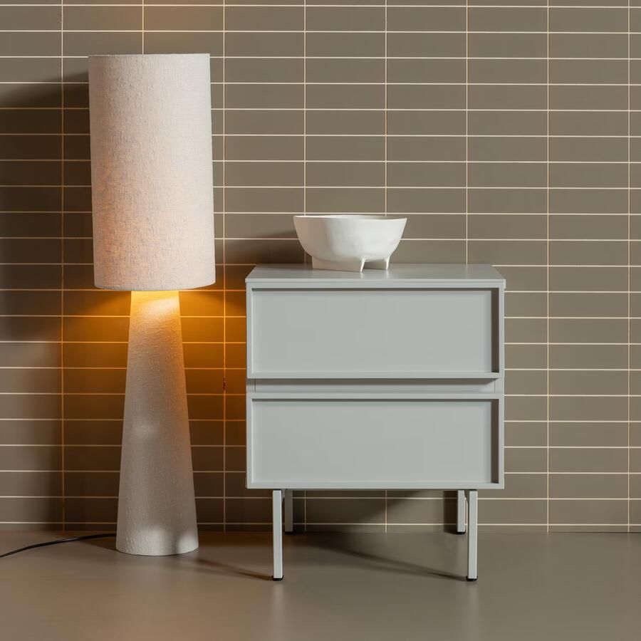 WOOOD | Tours ladekast nachtkastje 2 lades melamine mdf zand | Slaapkamer meubels | Nachtkastje