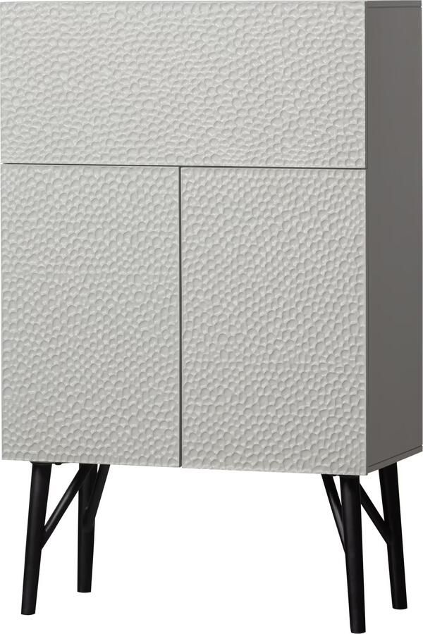 WOOOD Opbergkast Carved Mangohout 146 x 90cm Grijs BePureHome - Foto 8