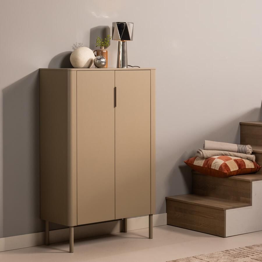 WOOOD | Gunnar 2-deurs kast grenen mud | Woonkamer meubels | Wandkast
