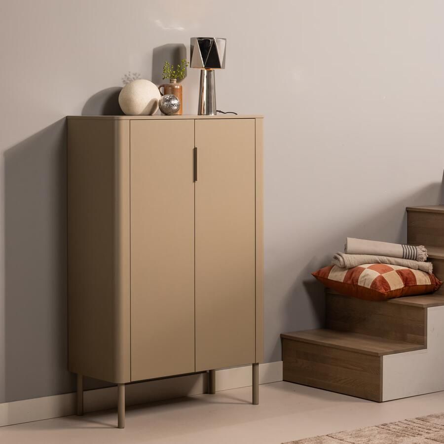 WOOOD | Gunnar 2-deurs kast grenen mud | Woonkamer meubels | Wandkast