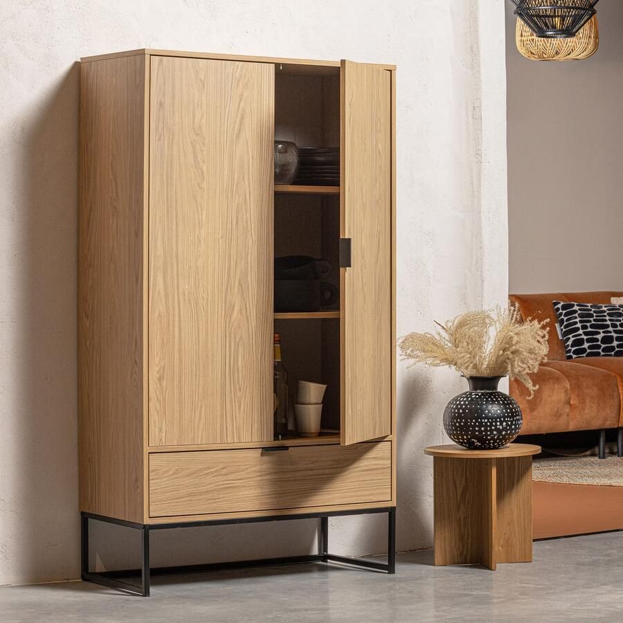 WOOOD Bergkast Silas met 2 deuren en een lade veel opbergruimte h 149 cm x b 85 cm - Foto 2