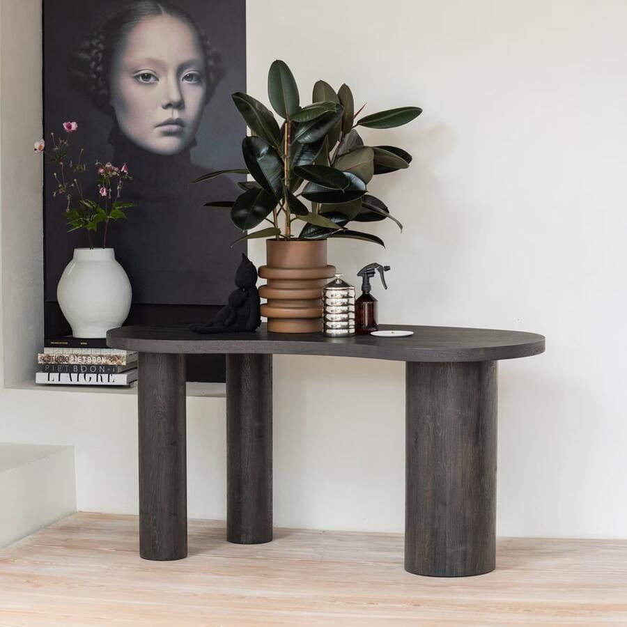 WOOOD | Maan organisch sidetable bureau mdf donkerbruin | Woonkamertafels | Bureau - Foto 2