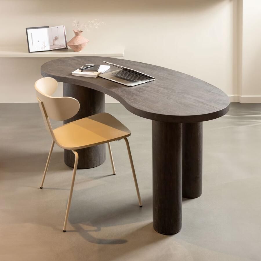 WOOOD | Maan organisch sidetable bureau mdf donkerbruin | Woonkamertafels | Bureau