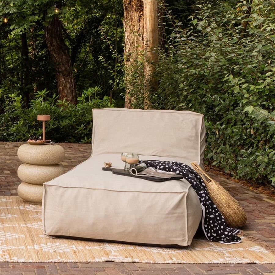 WOOOD Velora Tuin Ligbed & Loungestoel Polyester Zand Set van 2