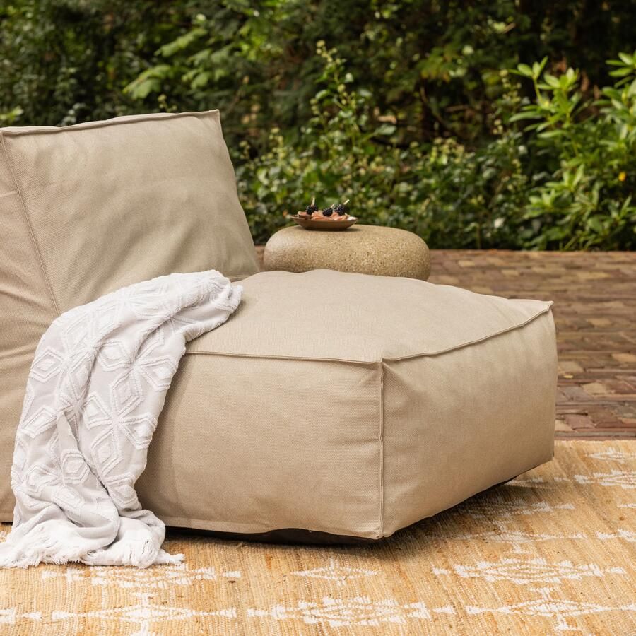 WOOOD Outdoor Loungestoel Velora Olefin stof Zand
