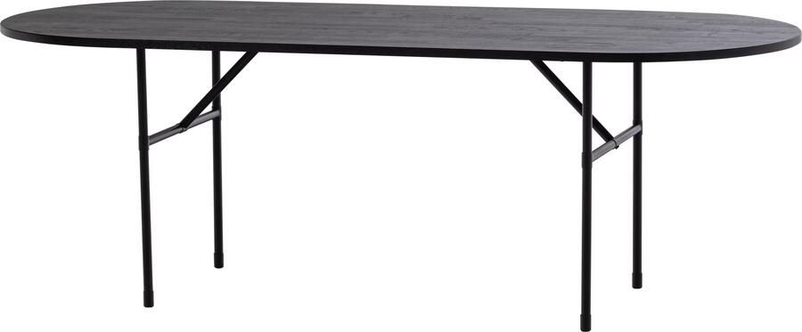 WOOOD Ovale Eettafel Arthur Eikenhout 220 x 90cm Zwart