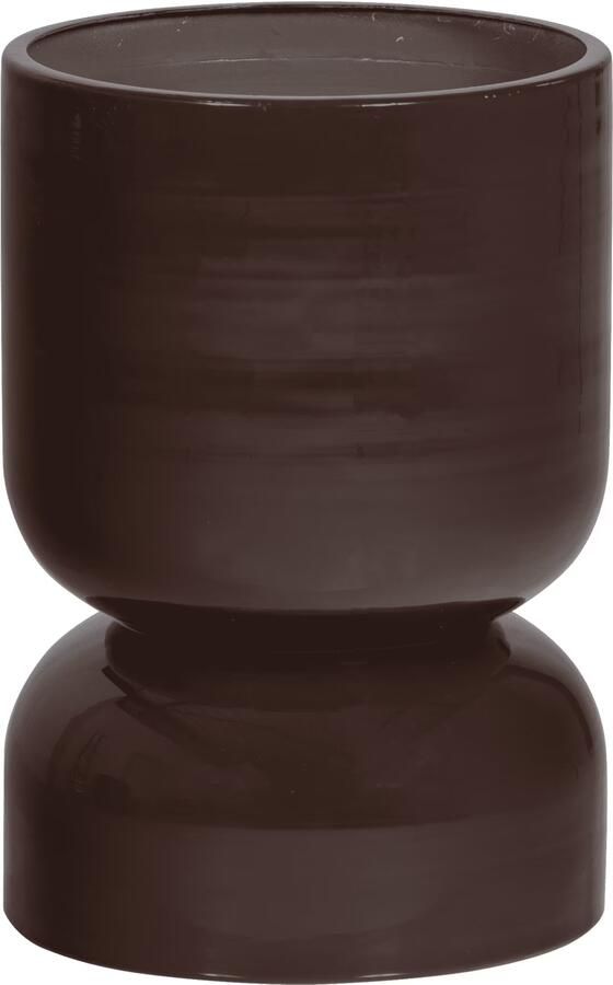 WOOOD Toval Pot Laag Metaal Hoogglans Paars Bruin 40x28x28