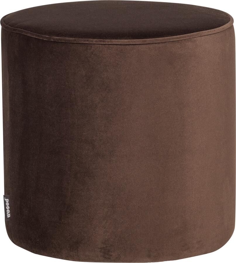 WOOOD Poef Sara 46cm Donkerbruin