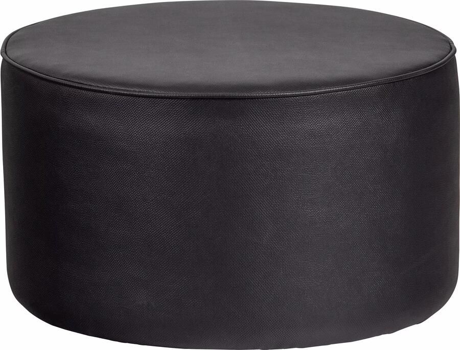 WOOOD Poef Sara Laag PU Zwart Exclusive