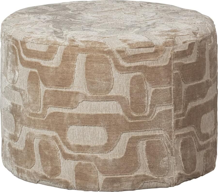 WOOOD Exclusive | Yago Poef Viscose Dessin Naturel 43xØ60cm | Woonaccessoires | Poef