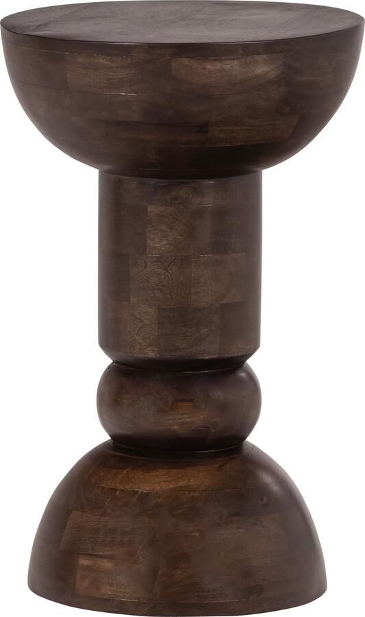 WOOOD Ronde Bijzettafel Emel Mangohout 40cm Donkerbruin