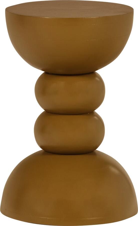 WOOOD Ronde Bijzettafel Miel Mangohout 35cm Honinggeel