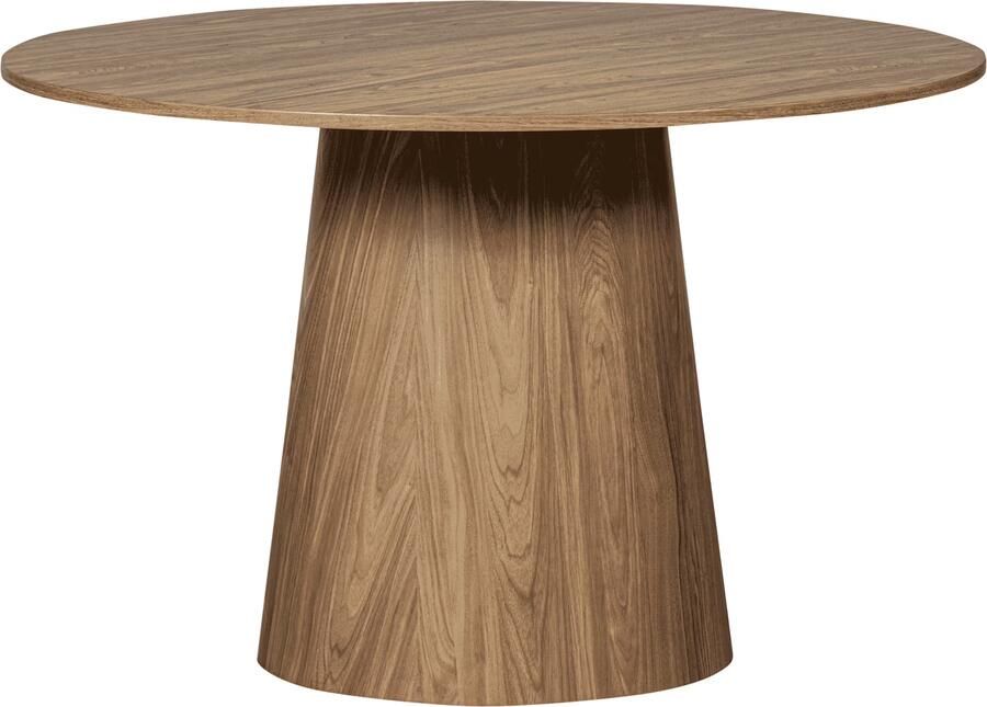 WOOOD | Maan eettafel rond mdf walnoot -Ø120cm | Eettafels | Eettafel