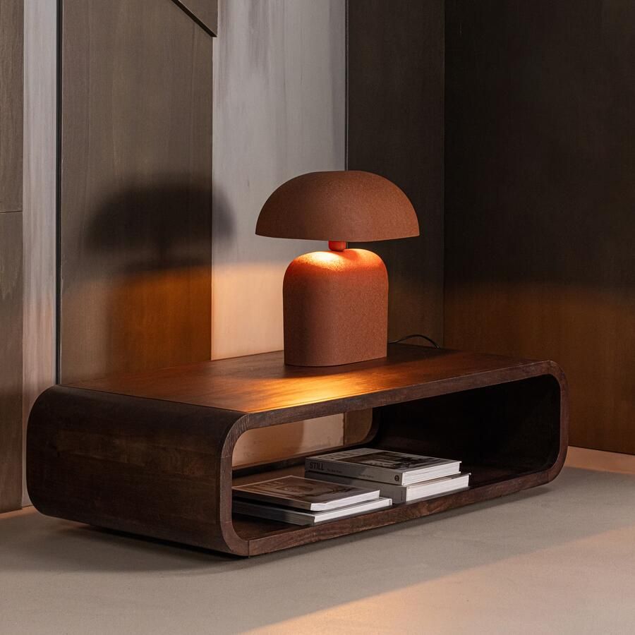 WOOOD Salontafel Kinu Mangohout 120 x 60cm Donkerbruin Ovaal