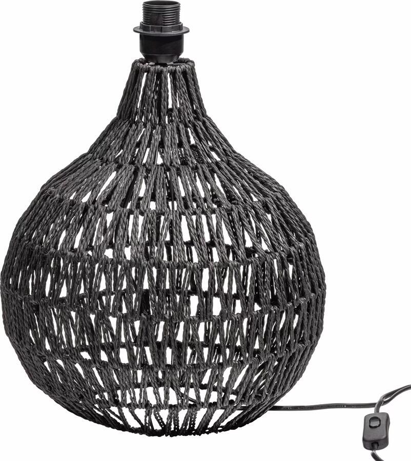 WOOOD Tafellamp Macy Rattan Zwart (excl. kap) Exclusive