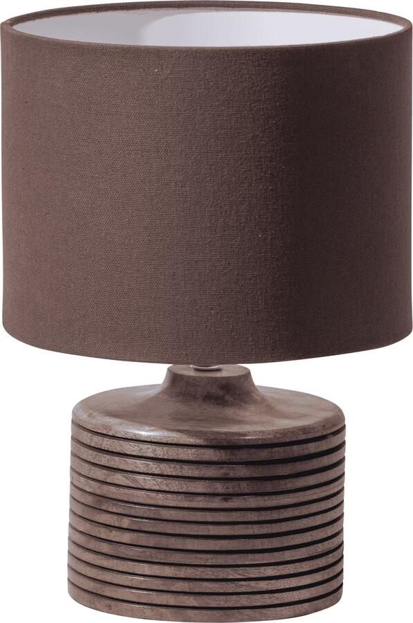 WOOOD Menzo tafellamp met carving hout warm bruin - Foto 2