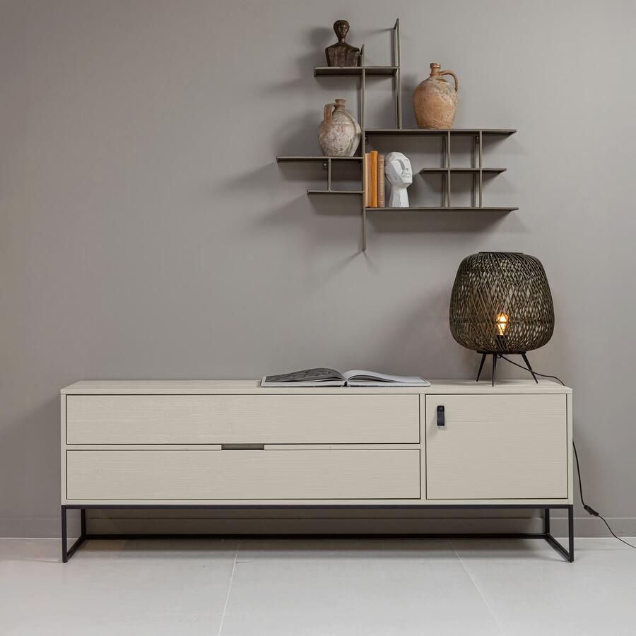 WOOOD Tv-meubel Silas TV-board Commode 2 lades en 1 deur veel opbergruimte breedte 120 of 180 cm - Foto 7