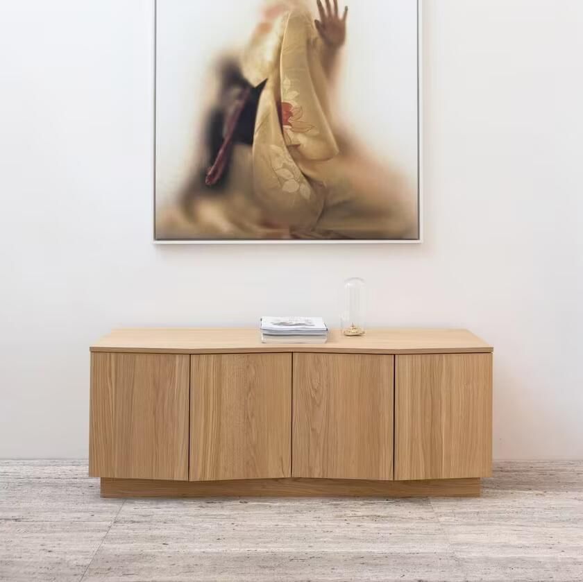 Woood Zuma tv-meubel Push-To-Open Eiken Transparant 52x133x45