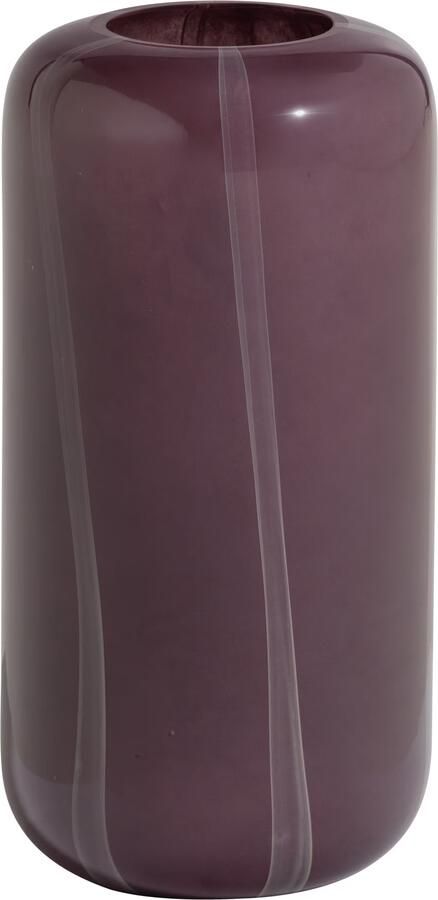 WOOOD Arles Vaas Glas Bruin Met Streep Donkerbruin 40x20x20