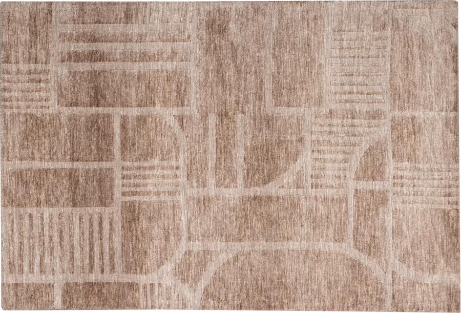 WOOOD | Lovi vloerkleed polyester katoen taupe 170x240cm | Woonaccessoires | Vloerkleed