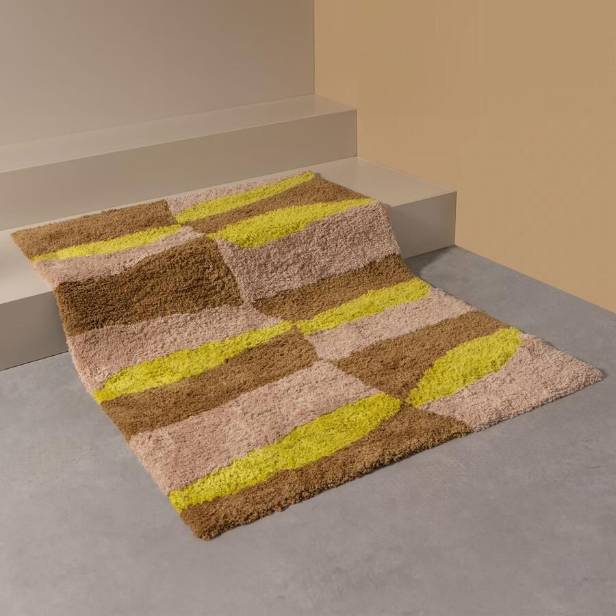 WOOOD | Musa vloerkleed grafisch dessin naturel geel 170x240cm | Woonaccessoires | Vloerkleed