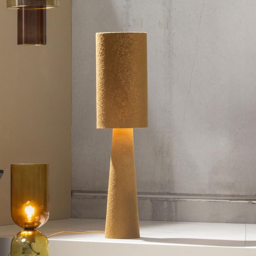 WOOOD | Loft vloerlamp metaal boucle tapenade 130xo30cm | Woonaccessoires | Vloerlamp