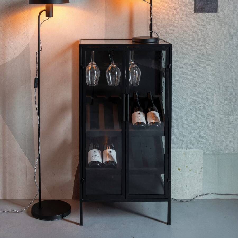 ZILT Wijnkast Erickson Voor 10 flessen 103 x 52cm Zwart