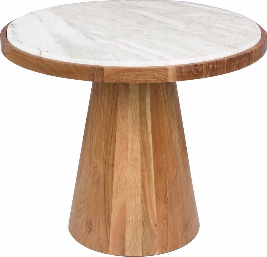 ZILT Ronde Salontafel Dejuan Marmer en acaciahout 50cm Naturel