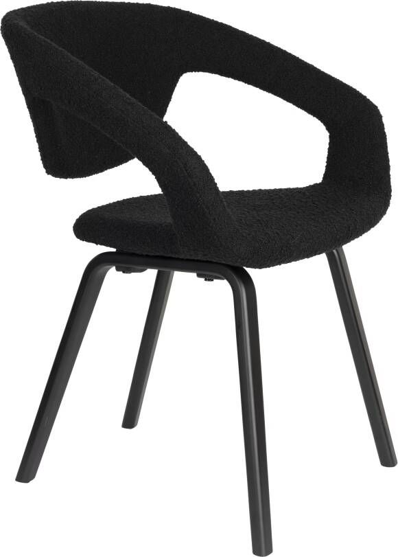 Zuiver Eetkamerstoel Flexback Bouclé Zwart
