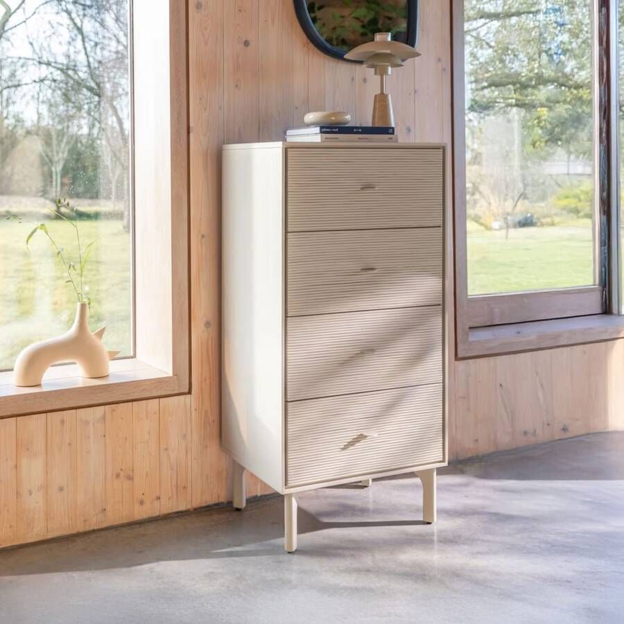 Zuiver Ladekast Morning Acaciahout en rotan Met 3 laden Beige