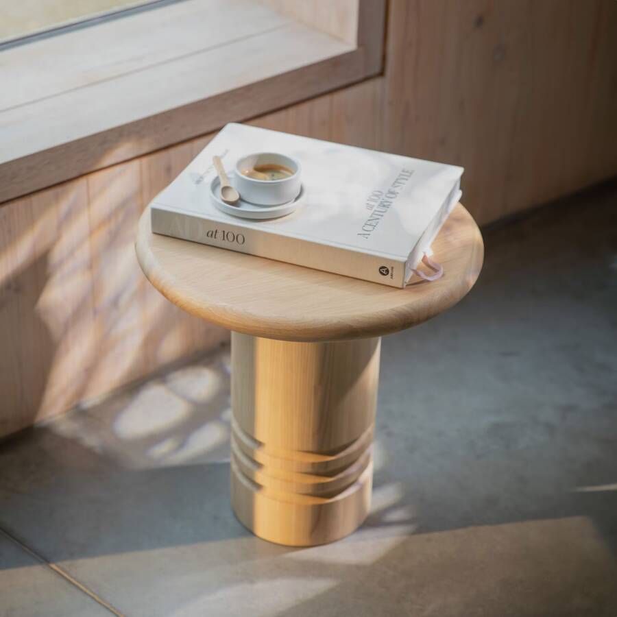 Zuiver Ronde Bijzettafel Chunk Eiken 45cm Naturel