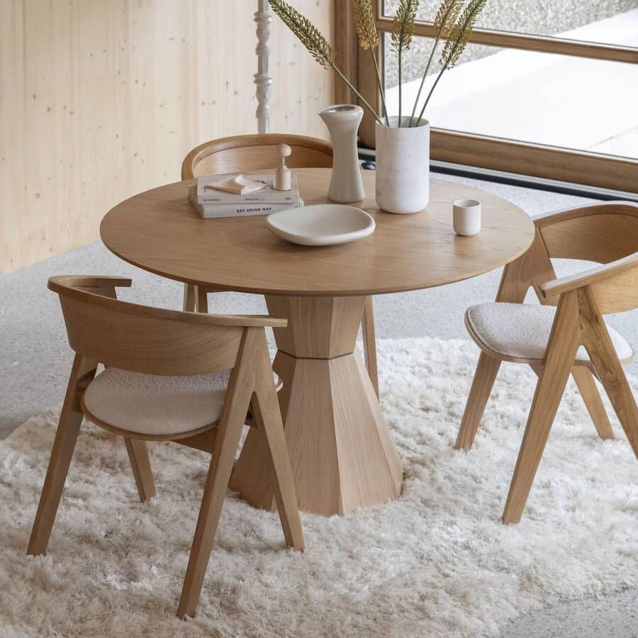 Zuiver Ronde Eettafel Lotus Eikenhout 120cm Bruin