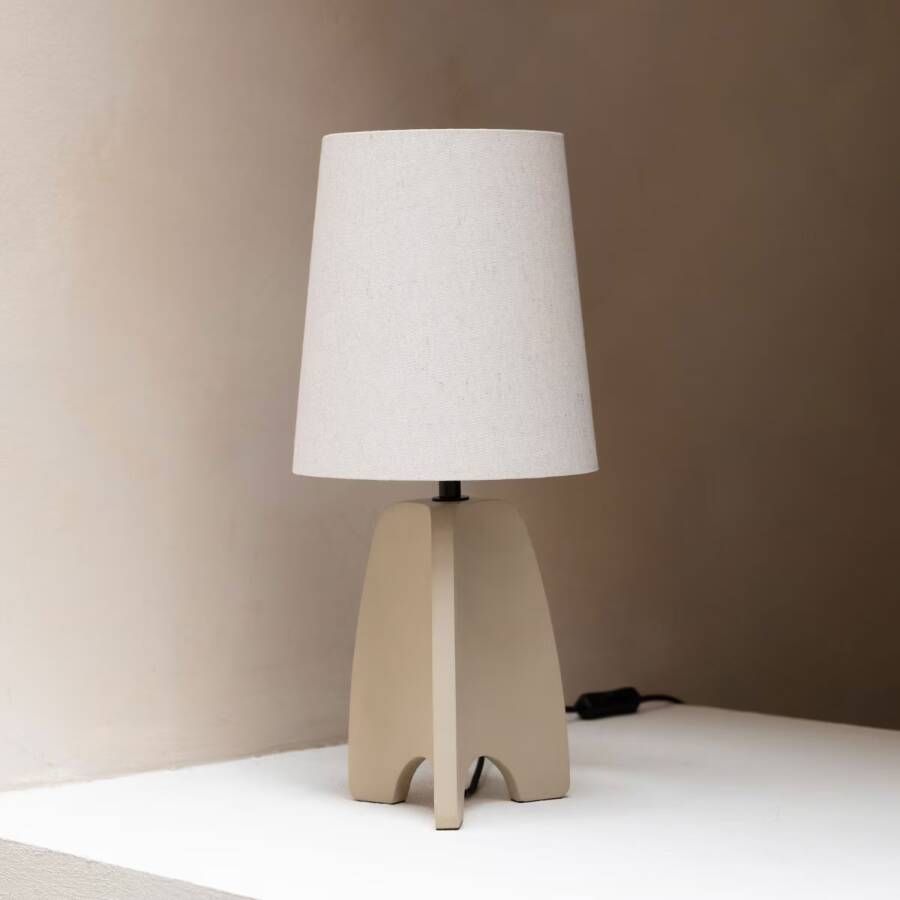 Zuiver Tafellamp Saba Beton en linnen Beige