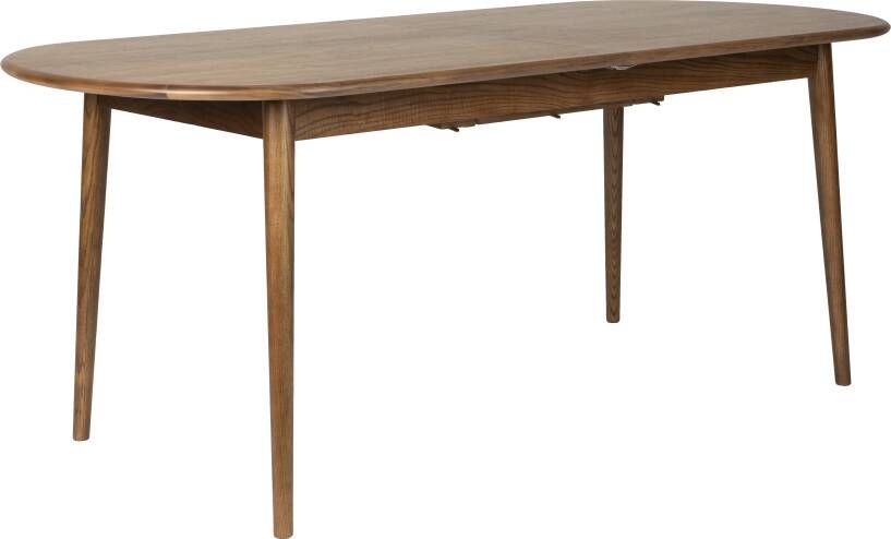 Zuiver Uitschuifbare Ovale Eettafel Twist Walnoot 185-240 x 90cm Bruin