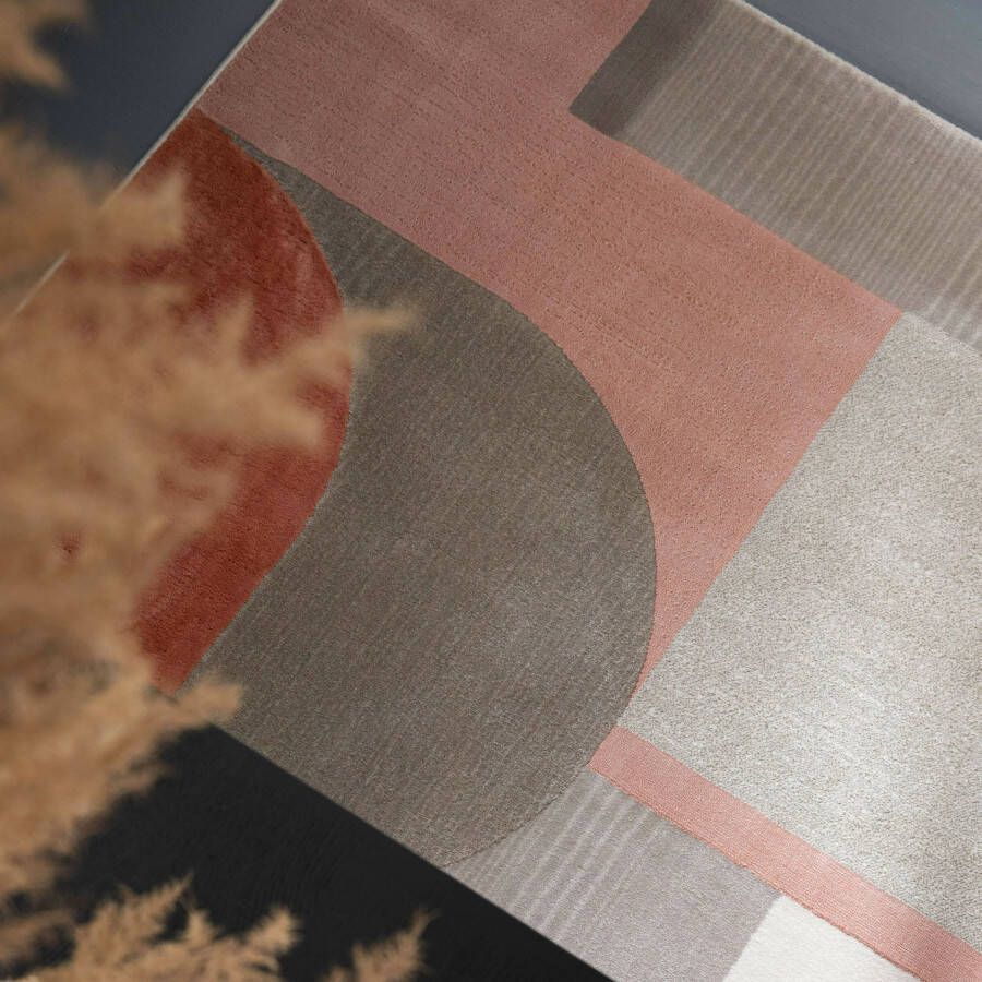 Zuiver Vloerkleed Hilton Grijs Roze