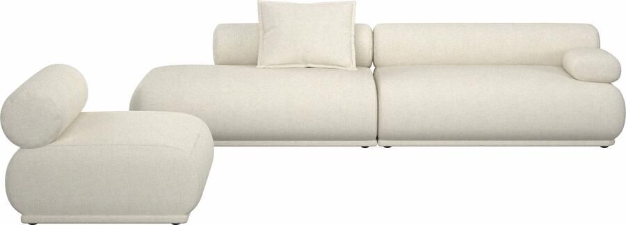 Zuiver 4 5-zits Bank Rembrandt 455cm Rechts Ribstof Beige