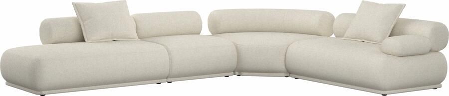 Zuiver 7 5-zits Hoekbank Rembrandt 594cm Rechts Ribstof Beige